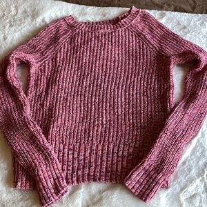 American Eagle Outfitters Marled Pink Crew Neck Sweater